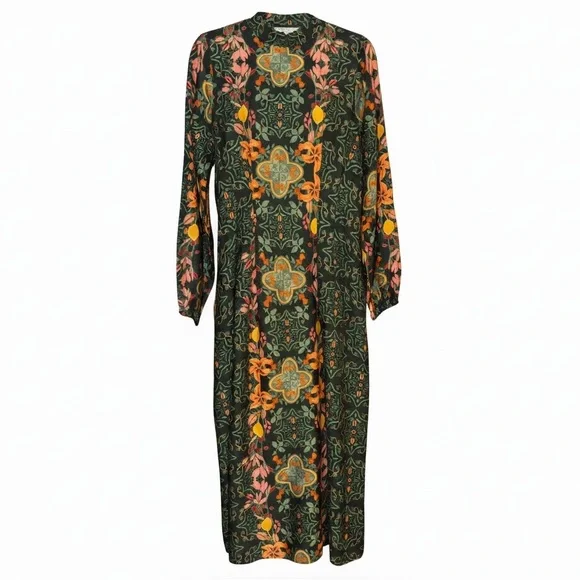 CELINA MOON AURNIA Floral Maxi dress•Green/Rose/Lily Orange/Black - Picture 2 of 8
